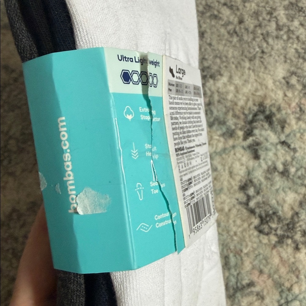 Bombas Lightweight No Show Socks Size Large - Picture 6 of 6